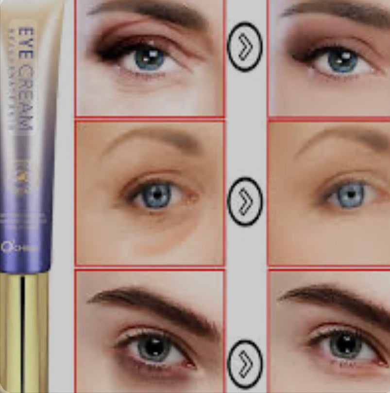 Crème anti-rides pour les yeux avec bille de massage, séchage rapide, hydratante, acide hyaluronique, sérum rafraîchissant pour les yeux, atténue les ridules