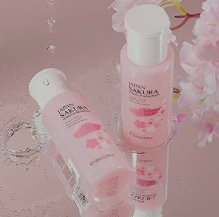 Démaquillant Infusé à la Fleur de Sakura Japonaise 100 ml Eau Nettoyante Profonde Extrait de Fleur de Cerisier Affinant les Pores Apaisant et Hydratant