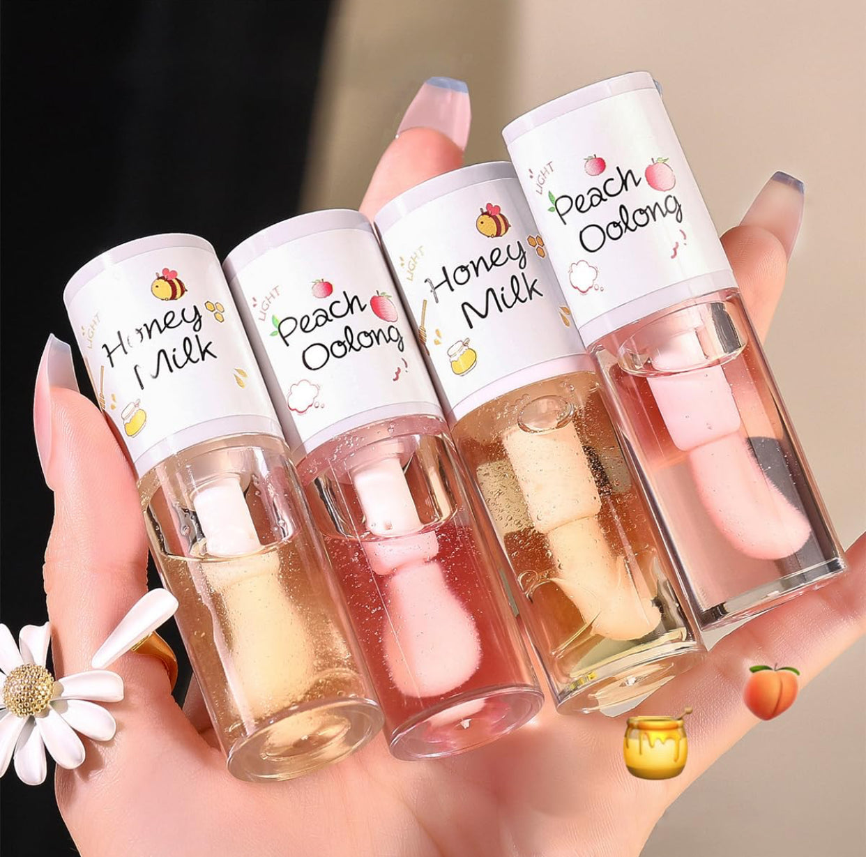 Gloss lèvres coréen – Hydratant, couleur intense avec pinceau