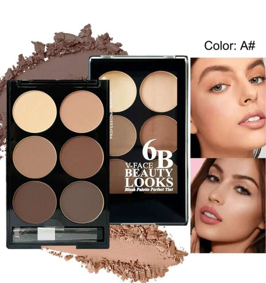 Palette contouring & highlighter – Poudre visage avec pinceau