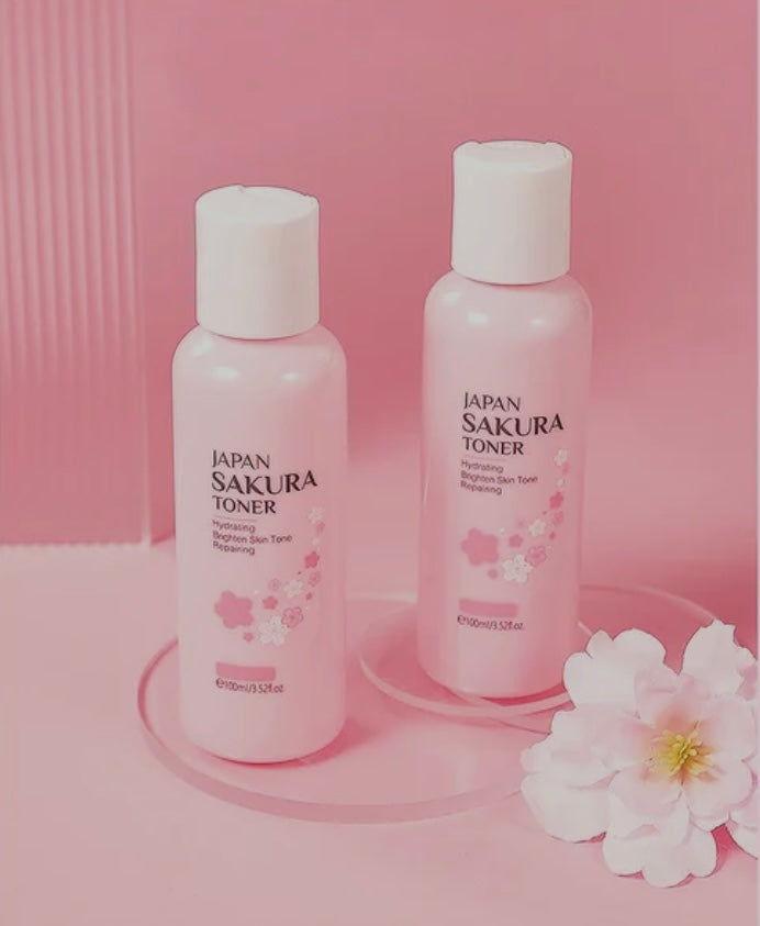 Démaquillant Infusé à la Fleur de Sakura Japonaise 100 ml Eau Nettoyante Profonde Extrait de Fleur de Cerisier Affinant les Pores Apaisant et Hydratant