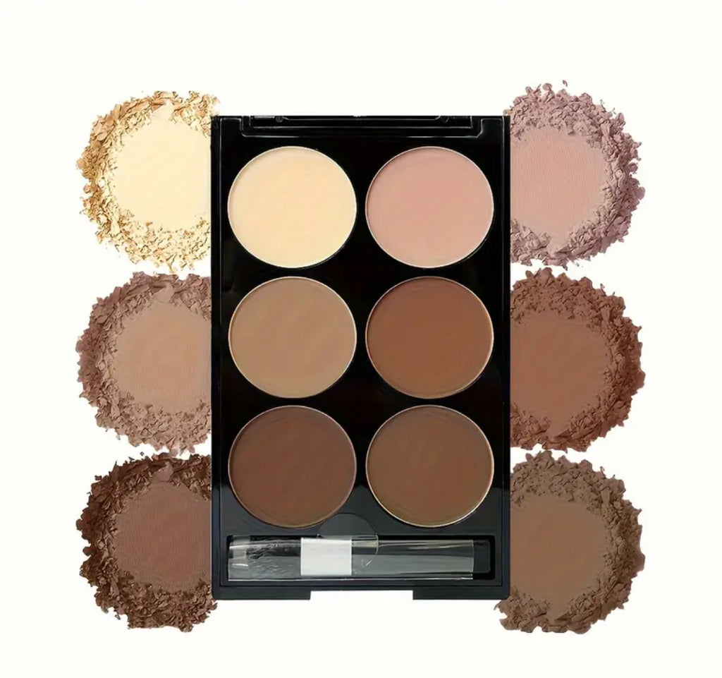 Palette contouring & highlighter – Poudre visage avec pinceau
